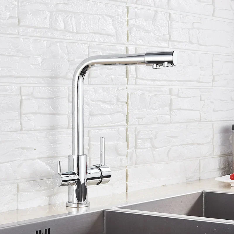 DecorBites™ Black Kitchen Faucet with Rotatable Water Purification Feature
