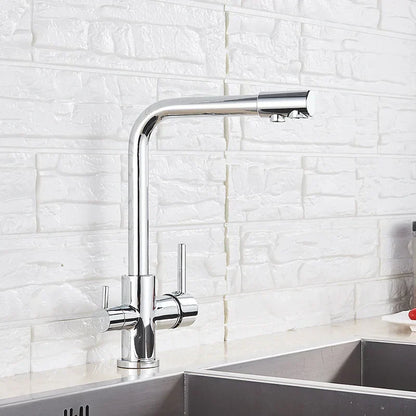 DecorBites™ Black Kitchen Faucet with Rotatable Water Purification Feature