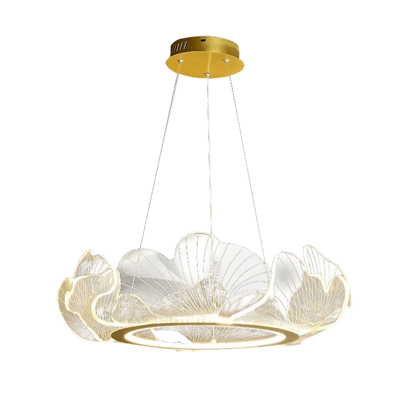 DecorBites™ Lotus Leaf Chandelier: Modern Minimalist Nordic Lighting for Living Room, Dining Room & Bedroom