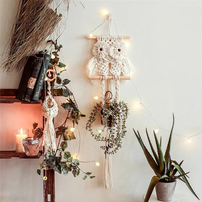 DecorBites™ Boho Macrame Plant Hanger Basket Wall Art Hanging Home Decor