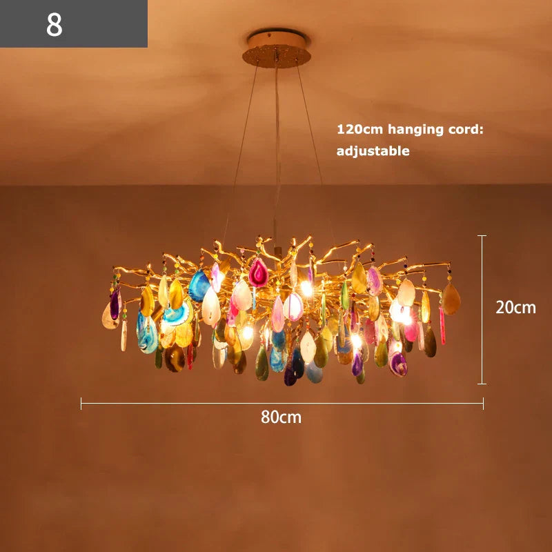 DecorBites™ Agate Designer LED Chandelier for Dining & Foyer Room