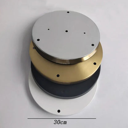 DecorBites™ Brass/Silver Base Plate Lighting Accessories: Round/Rectangular Ceiling Canopy Lamps Chassis