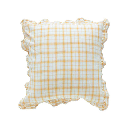 DecorBites™ Cotton Coffee Black Yellow Green Cushion Cover 45x45cm Fringed Skirt Home Decor