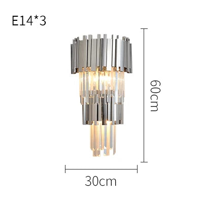 DecorBites™ Crystal Clear LED Wall Sconce Chrome Silver Gold Wall Light for Bedroom