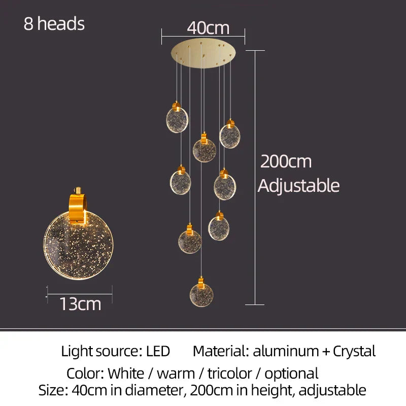 DecorBites™ Attic Crystal Chandelier for Living Room Dining Room Stair Lamp