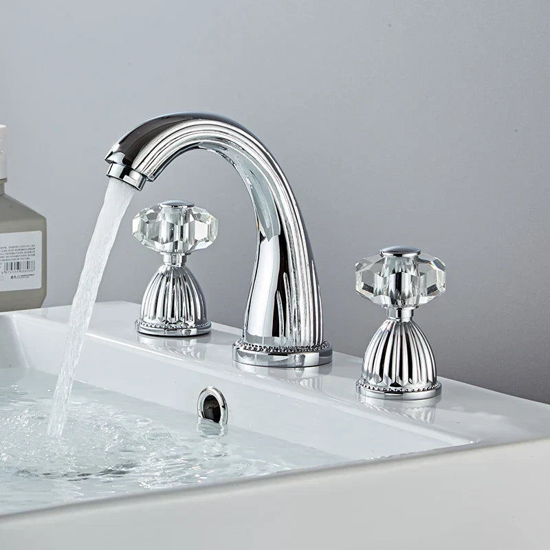 DecorBites™ Antique Bronze 3 Hole Widespread Basin Faucet, Hot/Cold Mixer Tap