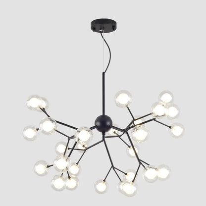 DecorBites™ Glass Ball Firefly LED Tree Branch Chandelier Industrial Black Lighting