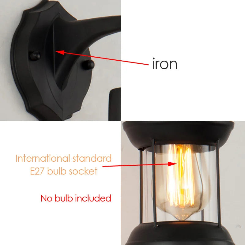 DecorBites™ Industrial Glass Wall Lamp for Bar Cafe Bedroom Home Design