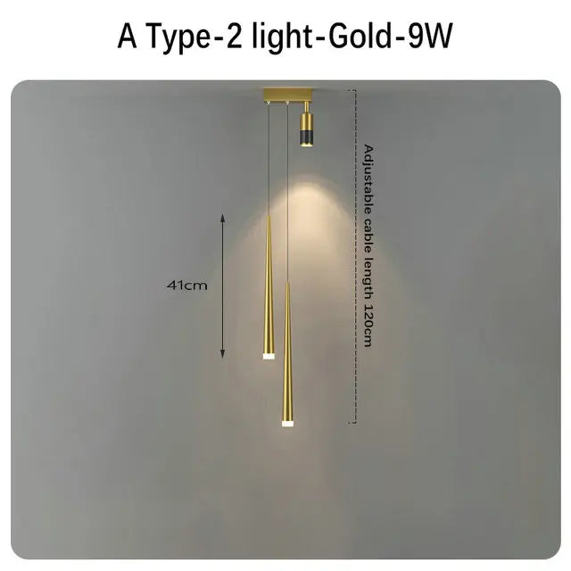 DecorBites™ Black Gold Hanging Pendant Lamp: Modern Luxury Bedroom & Living Room Lighting