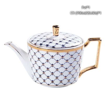 DecorBites™ Bone China Tea Pot: Elegant European Porcelain Coffee Pot for Tea Lovers.