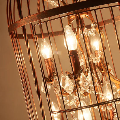 DecorBites™ Crystal Bird Cage Chandelier - Elegant Ceiling Light for Dining Room & Bedroom