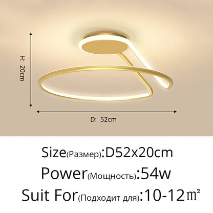 DecorBites™ Aluminum LED Chandelier: Modern Minimalist Bedroom Kitchen Lighting Fixtures