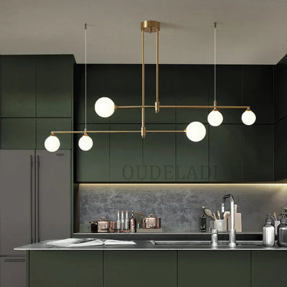 DecorBites™ Glass Ball Chandelier LED Light Fixture for Dining Room Bedroom Kitchen Island