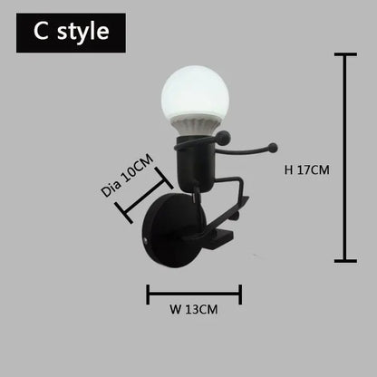 DecorBites™ Cartoon Matchstick Man Wall Lamp for Kids Room and Home Decor