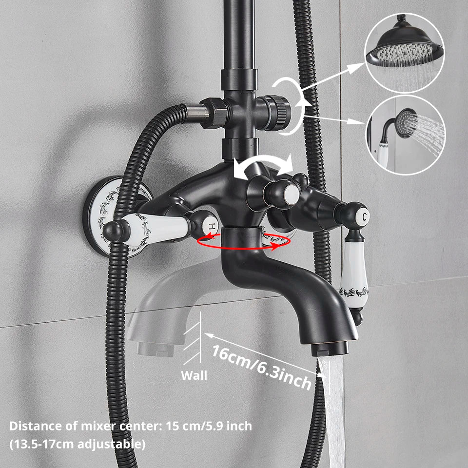 DecorBites™ 8" Rainfall Shower System with Bathtub Faucet and Hand Shower