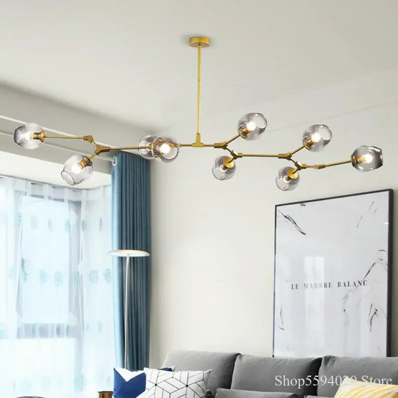 ™ LED Ball Chandelier: Modern Glass Kitchen Pendant Light Fixture