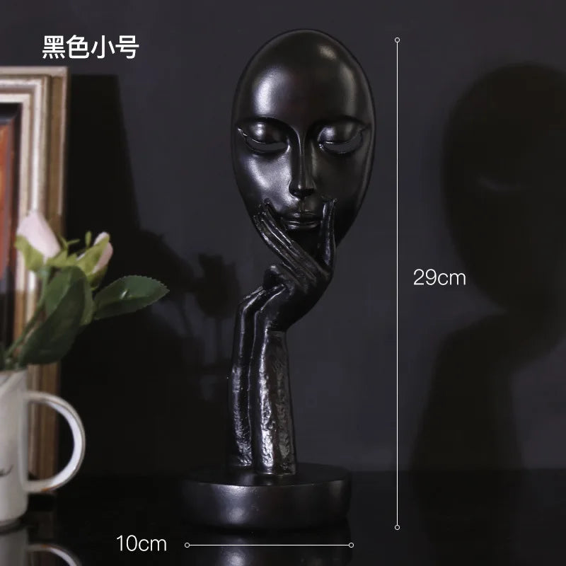DecorBites™ Lady Face Abstract Art Sculpture Resin Ornaments for Home Decor