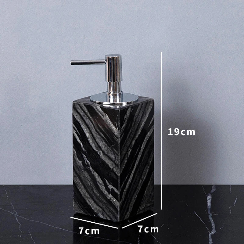 DecorBites™ Ancient Wood Grain Marble Bathroom Set with Luxury Accessories