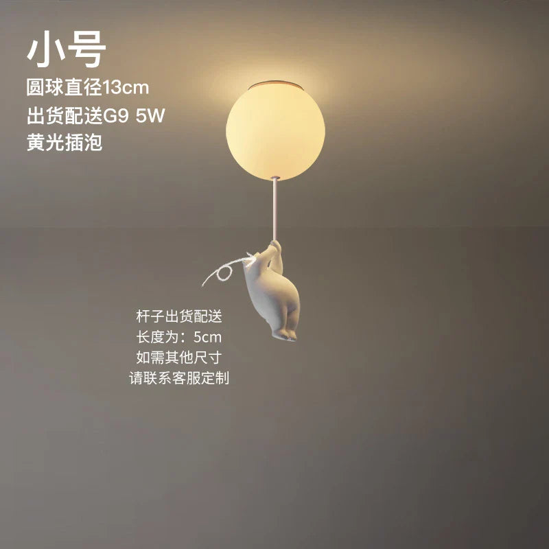 DecorBites™ Bear LED Ceiling Light: Modern Cartoon Warmth for Kids Rooms, Bedroom, Living Room Lighting