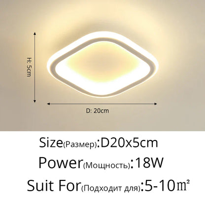 DecorBites™ Black Led Ceiling Light for Home Entryway - Modern Balcony Indoor Lamp