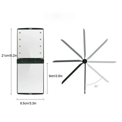 DecorBites™ LED Vanity Mirror Compact Foldable Makeup Pocket Cosmetic Mirror