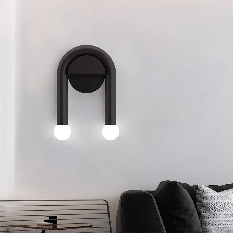 DecorBites™ Black LED Wall Lamp: Modern Nordic Indoor Sconces for Living Bedroom Bathroom