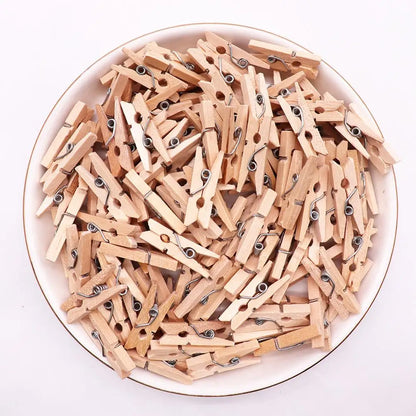 DecorBites™ 50-Pack Romantic Heart Shape Wood Clips for Home Décor and Parties