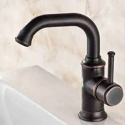DecorBites™ Black Antique Brass Basin Faucet | Hot Cold Mixer Oil Rubbed Bathroom Sink Tap