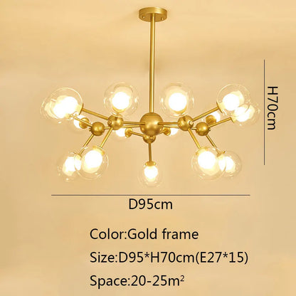 DecorBites™ Black Postmodern Sputnik Chandelier for Dining Room and Home Decor