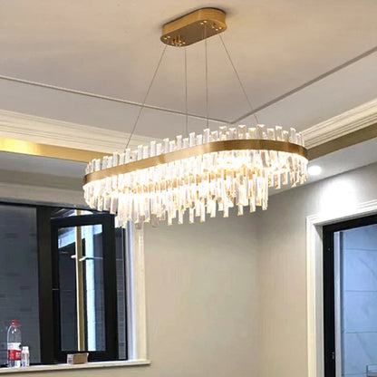 DecorBites™ Circular Double-layer Crystal Chandelier for Living Room Dining Room Led Pendant