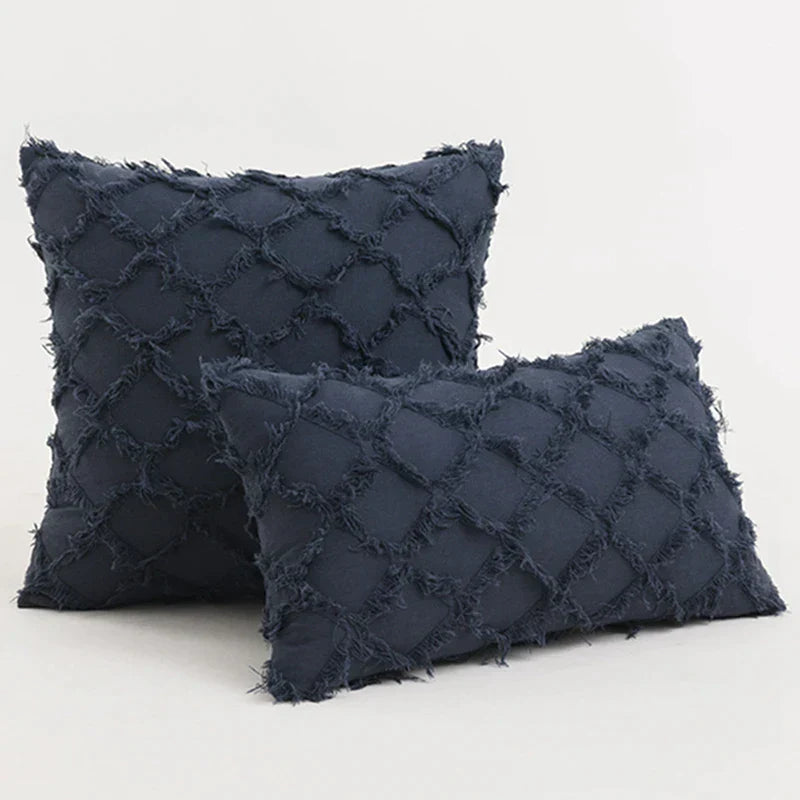 DecorBites™ Black Boho Lumbar Woven Pillow Cover for Bed Bedroom Decor