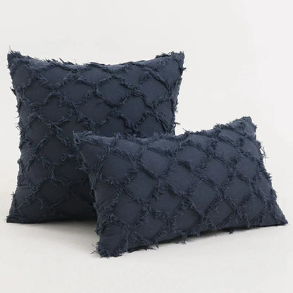 DecorBites™ Black Boho Lumbar Woven Pillow Cover for Bed Bedroom Decor