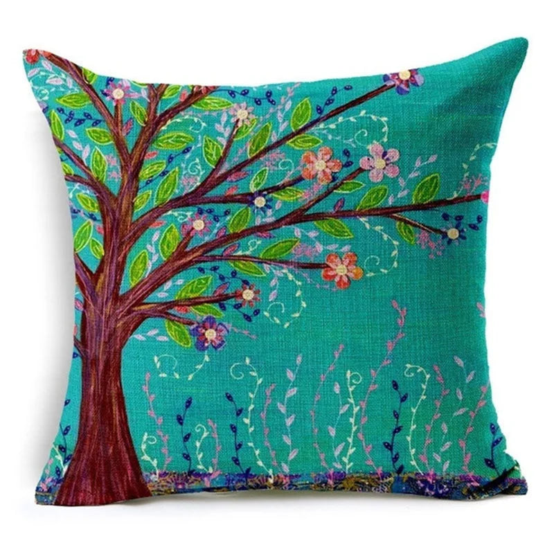 DecorBites™ Green Leaves Decorative Throw Pillowcase 45*45cm for Sofa Home Decor