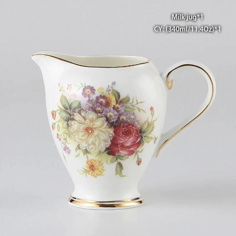 DecorBites™ Bone China Milk Jug: Elegant Ceramic Creamer for Tea, Coffee, Espresso