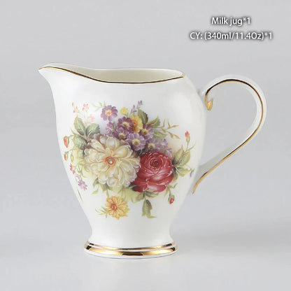 DecorBites™ Bone China Milk Jug: Elegant Ceramic Creamer for Tea, Coffee, Espresso