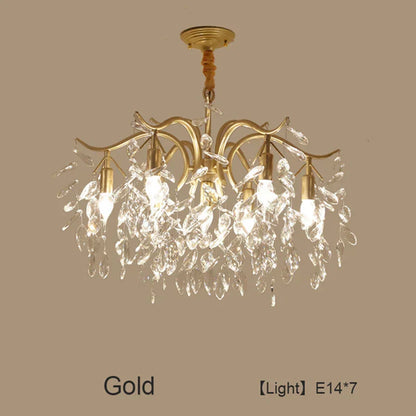 DecorBites™ Crystal LED Chandelier: Luxury Indoor Lighting for Home, Kitchen, Living Room