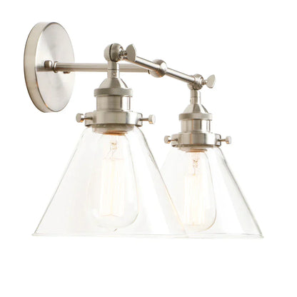 DecorBites™ Funnel Glass Metal Wall Light Double Heads Sconce Lamp Fixtures
