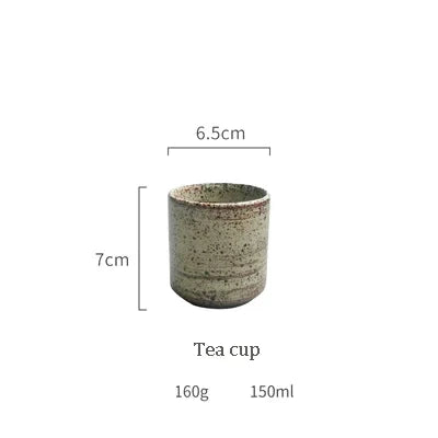 DecorBites™ Japanese Style Handmade Stoneware Dinnerware Set - Round Plates and Bowls