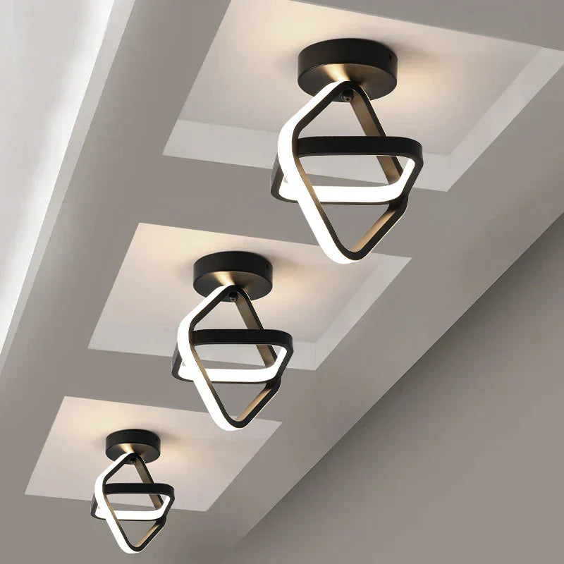 DecorBites™ Black Square LED Ceiling Lamp: Modern Lighting for Corridor, Aisle, Cloakroom, Balcony