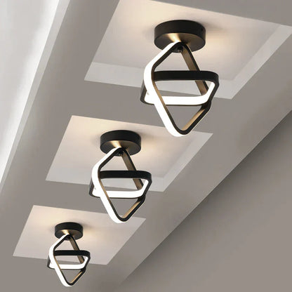 DecorBites™ Black Square LED Ceiling Lamp: Modern Lighting for Corridor, Aisle, Cloakroom, Balcony