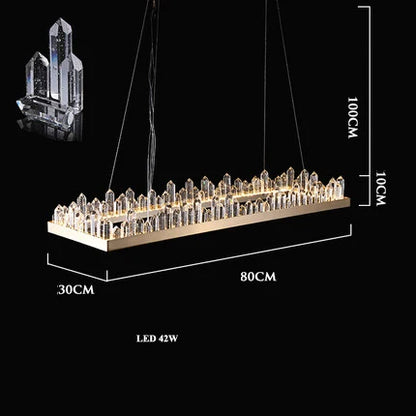 ™ Golden Crystal LED Chandelier for Modern Dining Room