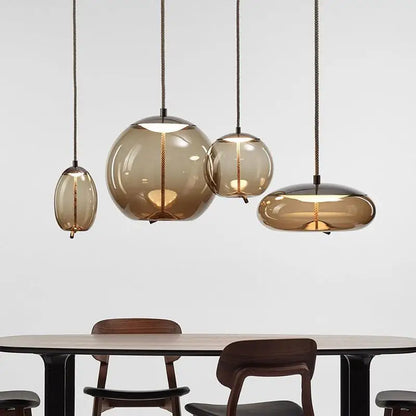 ™ Hemp Rope Knot Pendant Lights - Suspendu Glass Hanging Lamp