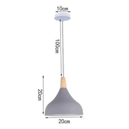 DecorBites™ Industrial Gray Pendant Light with LED for Living Room, Foyer - Modern Luminaire