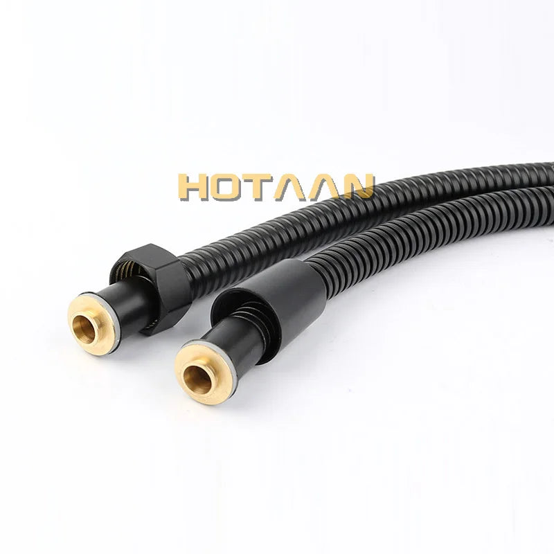 DecorBites™ Black Stainless Steel Flexible Shower Hose Pipe with Double Lock & EPDM Inner Tubes.