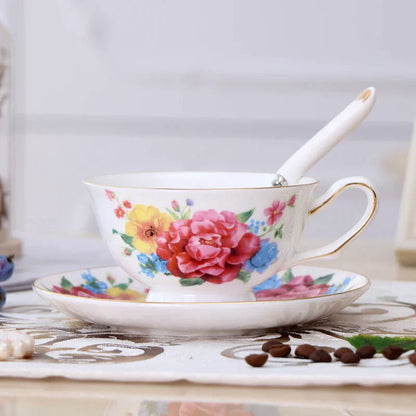 DecorBites™ Elegant Ceramic Tea Cup Set 200ml British Porcelain Coffee Cup