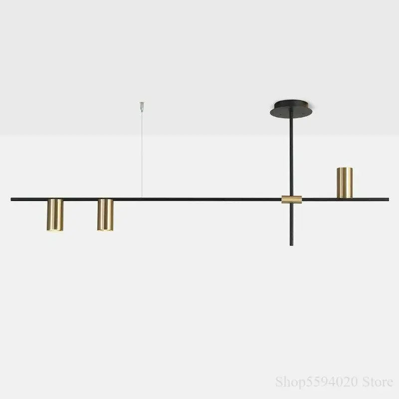 DecorBites™ Black Minimalist Dining Room Chandelier: Modern Nordic Long Lights for Stylish Lighting