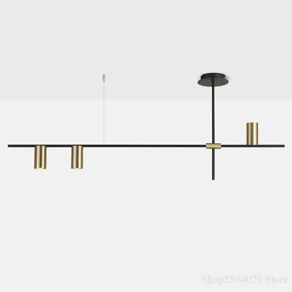 DecorBites™ Black Minimalist Dining Room Chandelier: Modern Nordic Long Lights for Stylish Lighting