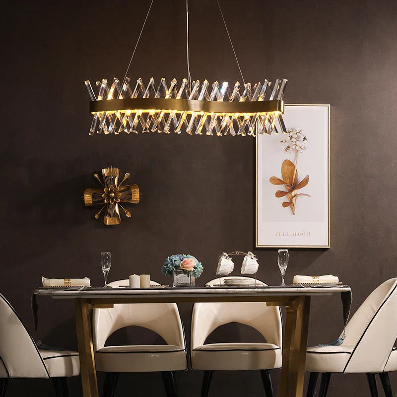 ™ Gold Crystal LED Chandelier for Dinning Room