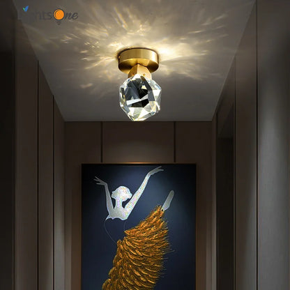 DecorBites™ Crystal Aisle Ceiling Light | Modern & Luxe All-Copper Fixture for Entryway & Cloakroom