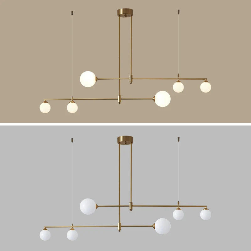 ™ Gold Copper Glass Ball Chandelier Pendant for Dining Room & Kitchen